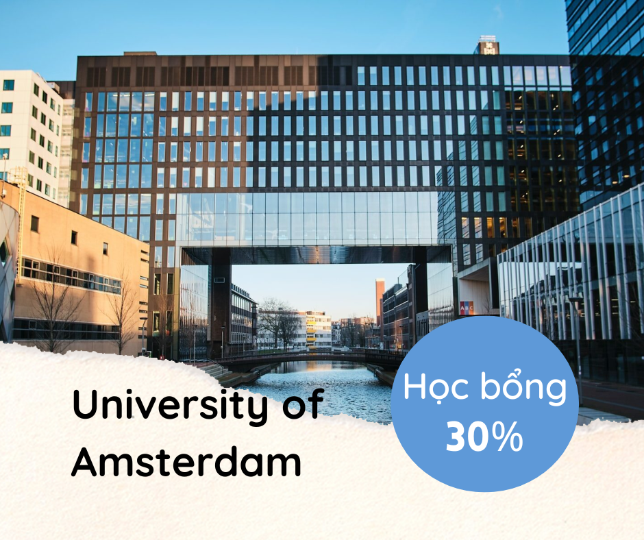 Học bổng 30% trường University of Amsterdam, Hà Lan 2024