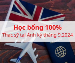 Học bổng tới 100% thạc sỹ tại Anh kỳ tháng 9.2024