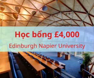 Học bổng £4,000 trường Edinburgh Napier University, Anh 2024