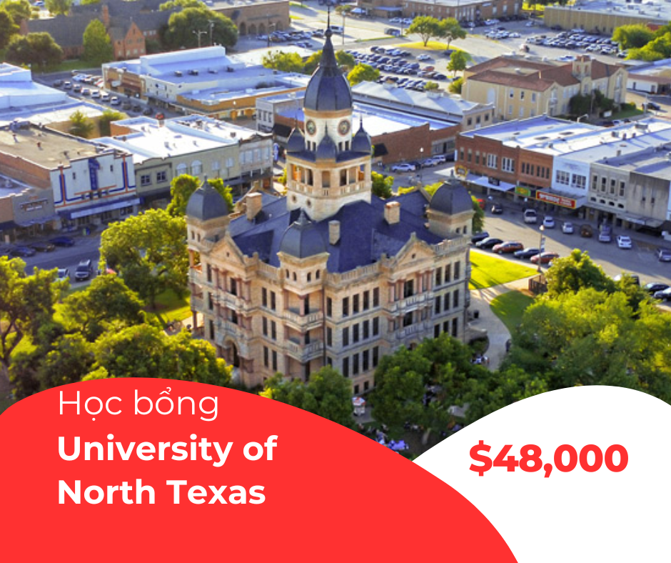 Học bổng $48,000 trường University of North Texas, Mỹ 2024