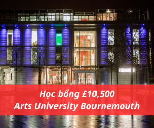 Học bổng £10,500 trường Arts University Bournemouth, Anh 2024