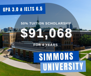 Học bổng 50% trường Simmons University - Boston, Mỹ 2025