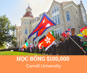 Học bổng $100,000 từ trường Carroll University - Wisconsin, Mỹ 2025