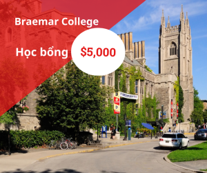 Học bổng CAD 5,000 trường Braemar College, Canada 2025